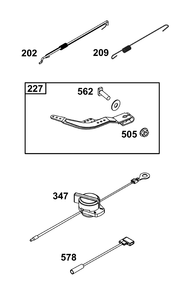 Controls Group Diagram and Parts List for 10R232-0001-H5 100000 - 19Z999 Briggs and Stratton Engine